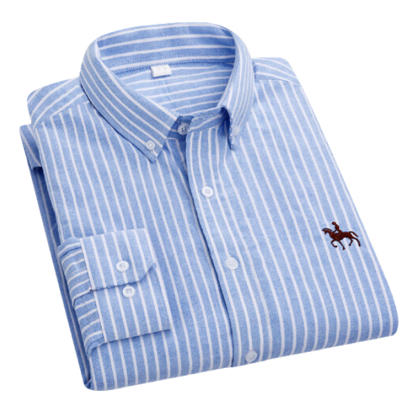Levoire | Chemise À Carreaux Classique Lignes Verticales Bleues