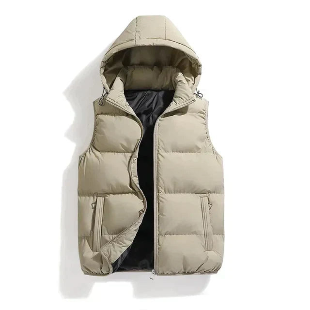 Levoire | Veste à capuche pour hommes sans manches Kaki