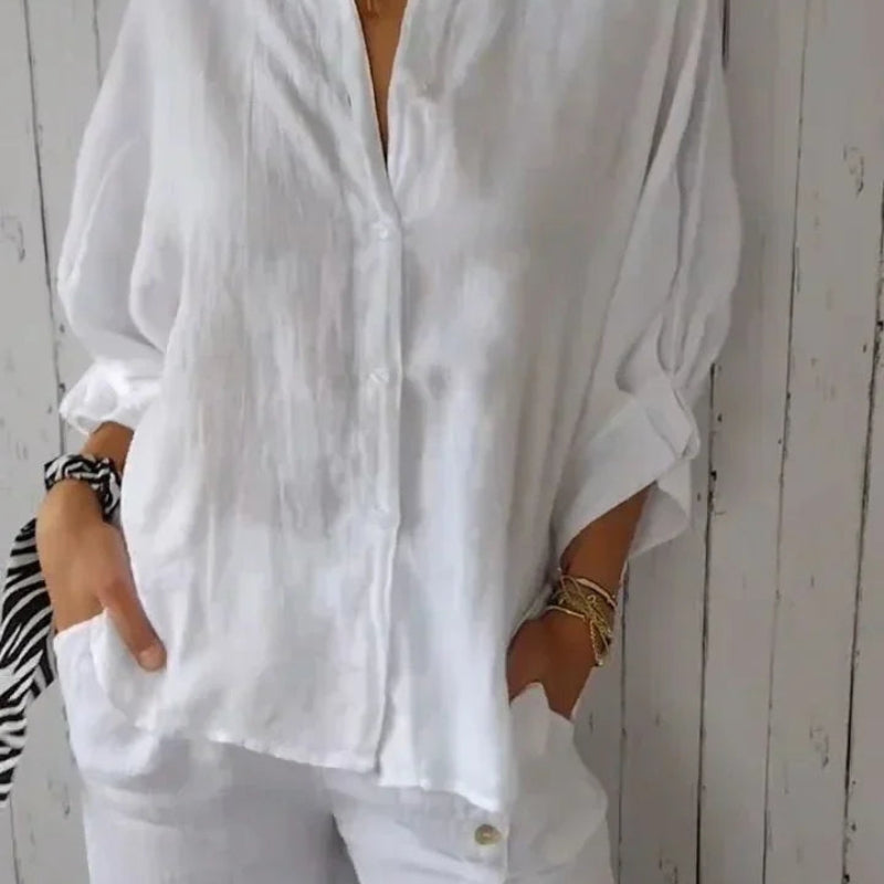 Levoire | Rennot Shirt Formé Avec Des Boutons Et Un Lien À L'Arrière Blanc