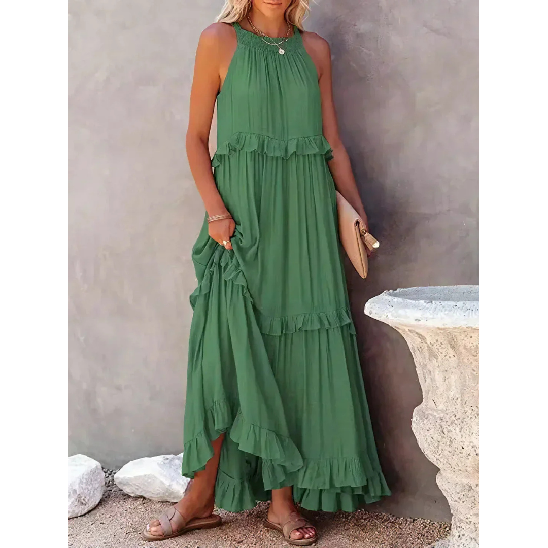Levoire | Robe D'Invite De Mariage À Ourlet Volant Et Dos Nu - Maxi