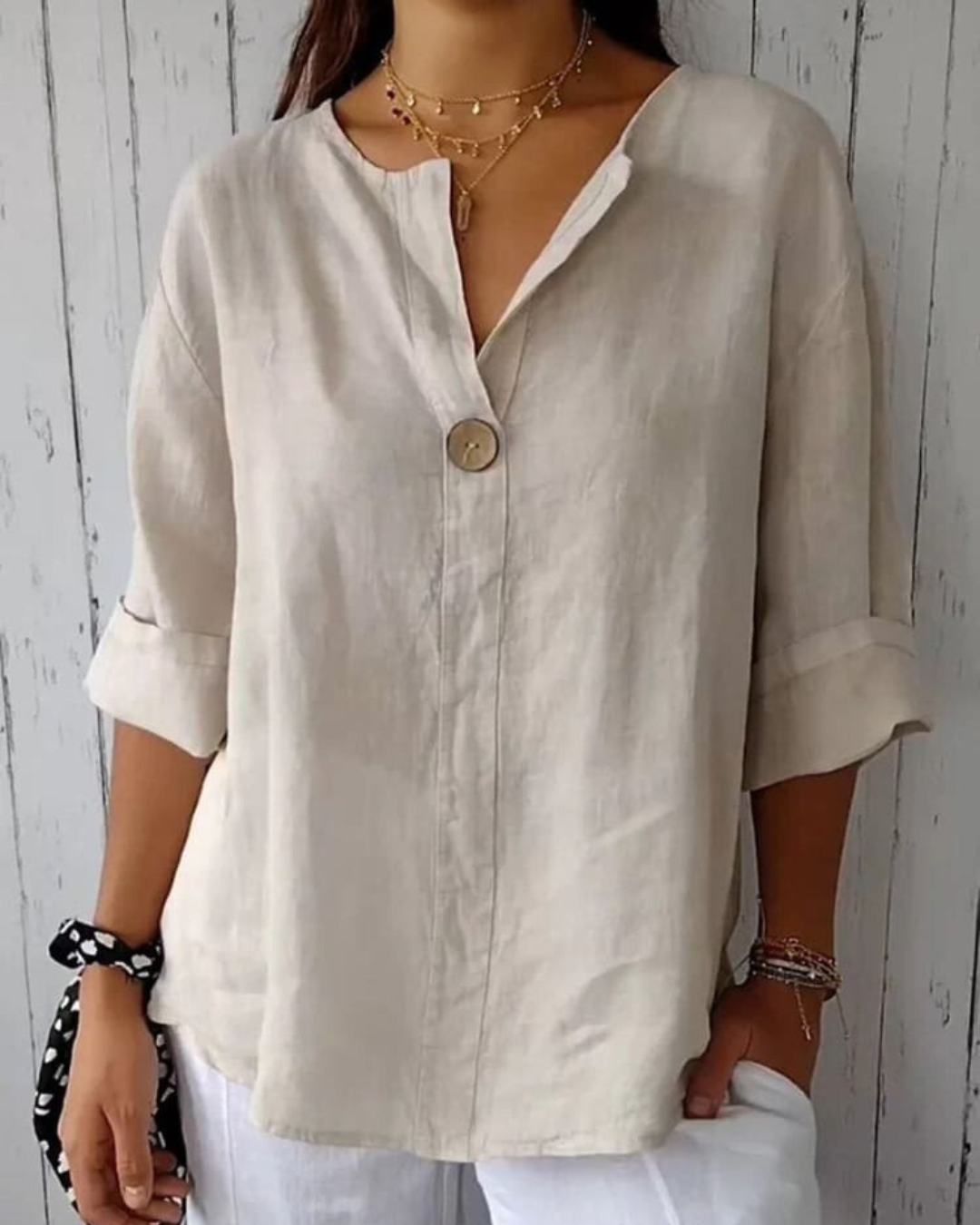 Levoire | Chemise Décontractée En Lin De Coton Sable
