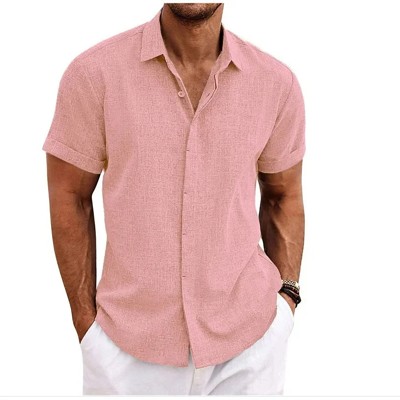 Levoire | Chemise en lin pour hommes Rosa