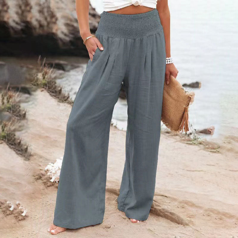 Levoire | Pantalons Décontractés À Jambes Larges Et Poches Gris