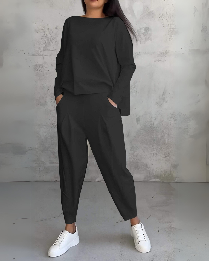 Levoire | Ensemble élégant et confortable à deux pièces Noir