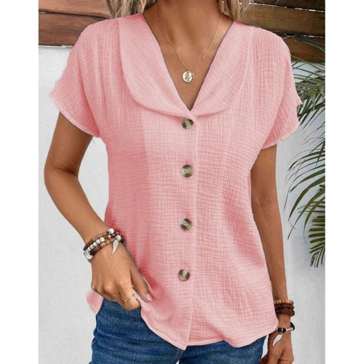 Levoire | Boutonne - Haut Femme - Manches Courtes Rose