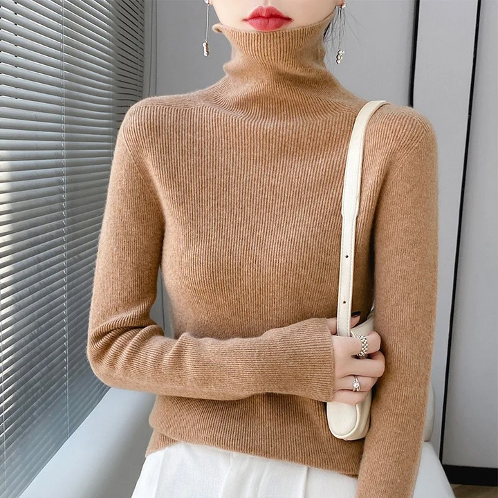 Levoire | Pull en cachemire pour femmes Pull à col élégant en laine luxueuse Hellebrun