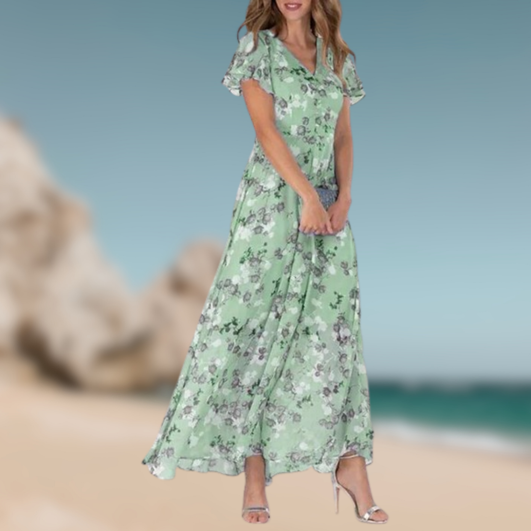 Levoire | Robe d'été à thème floral Verde