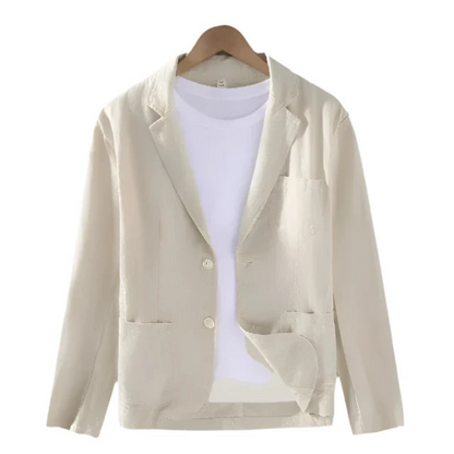Levoire | Hommes Blazer en Lin Italien Élegant Veste Charmante Pour Hommes Beige