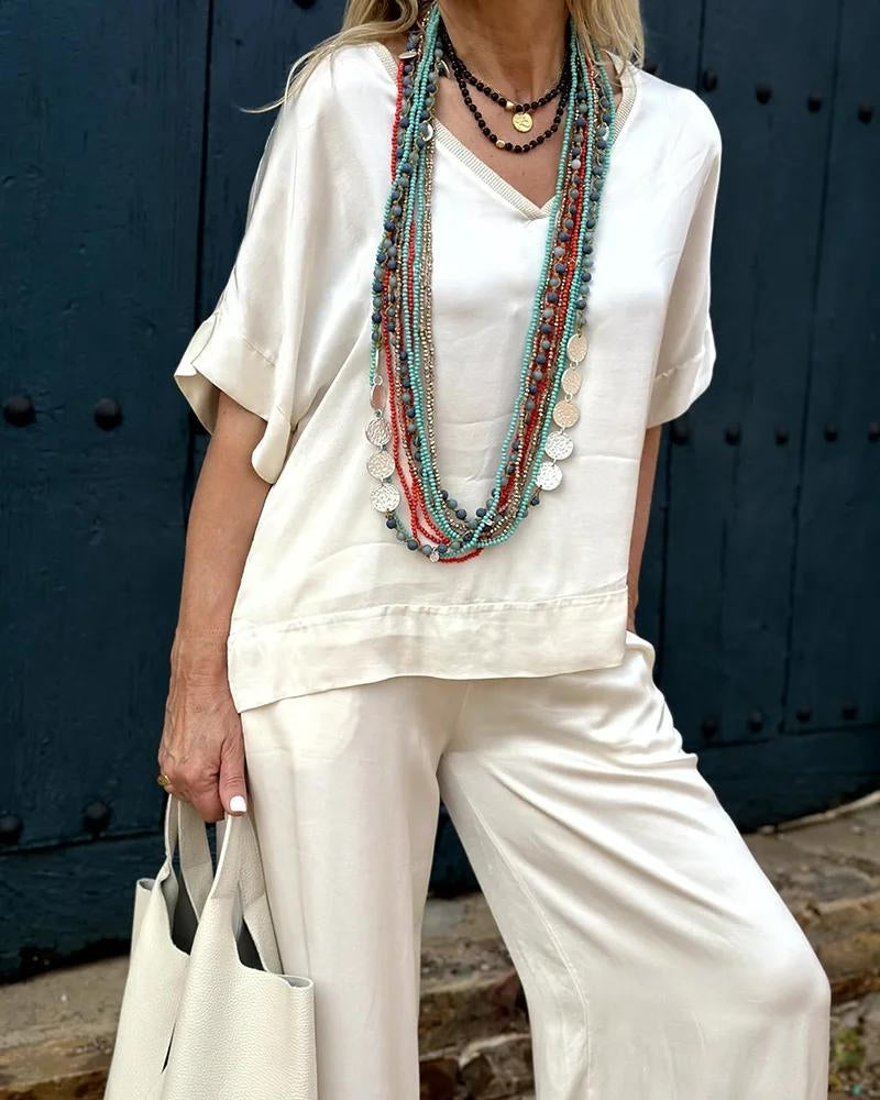 Levoire | Élégant Blouse Pantalon Ensemble