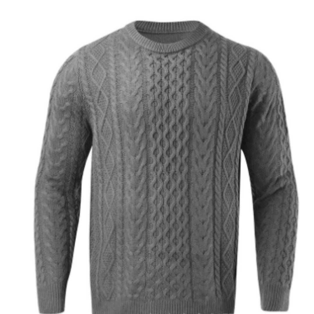 Levoire | Pull homme col rond chaud Gris