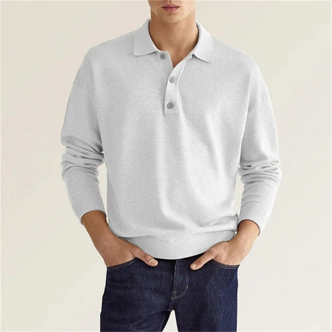 Levoire | Manches Longues Polo FR Hommes Chic Blanc