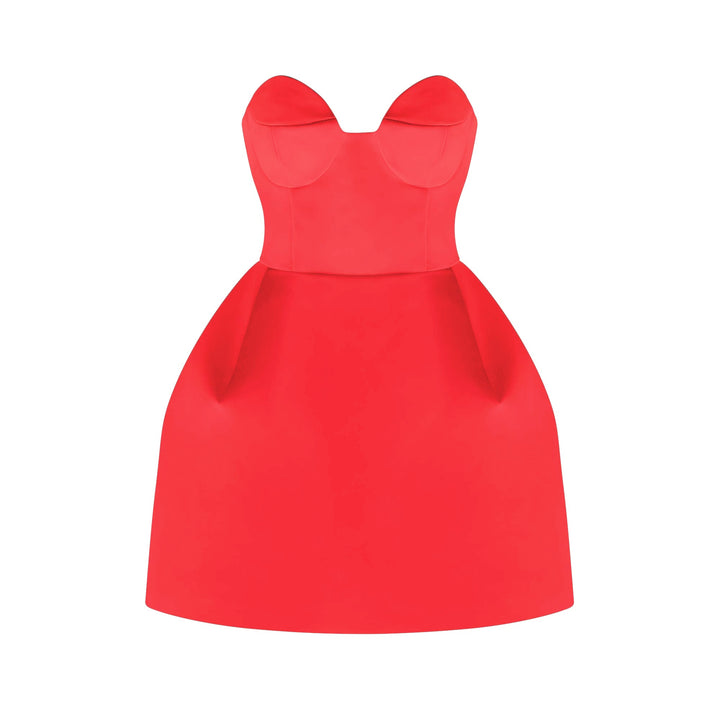 Levoire | Robe Mini Bustier Off-Shoulder Blanche Rot