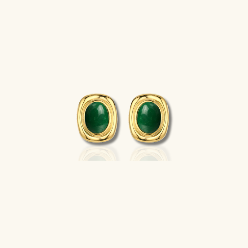 Levoire | Boucles D'Oreilles Viininkorjuu En Pierre Précieuse Or Vert