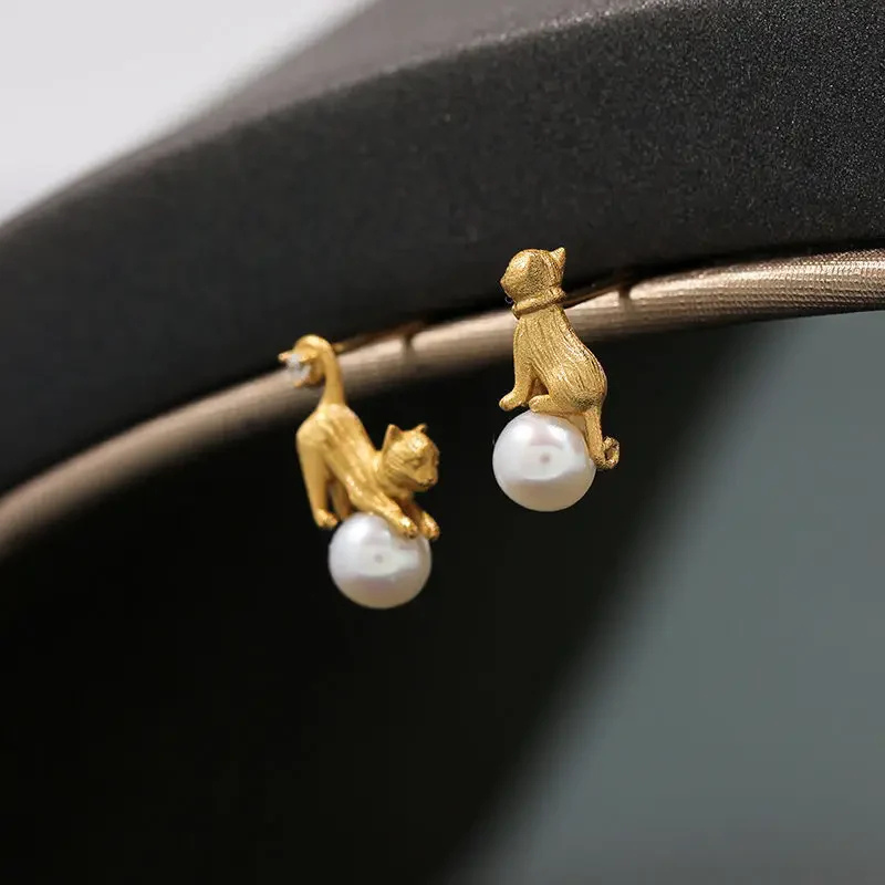 Levoire | Perle Mit Kat Boucles D'Oreilles Or 14,8 mm