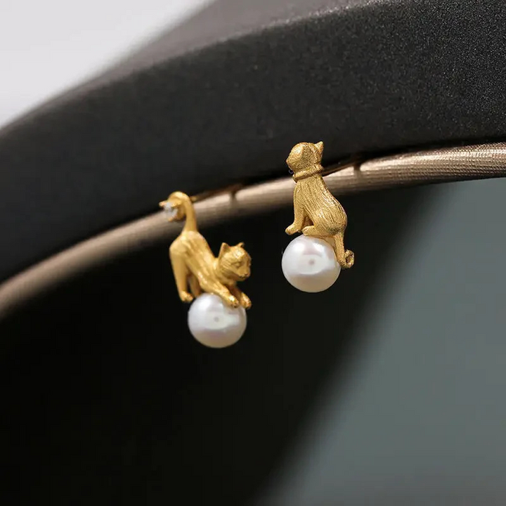 Levoire | Perle Mit Kat Boucles D'Oreilles Or 14,8 mm