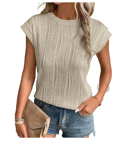 Levoire | Blouse Courte Structurée Élégante Beige