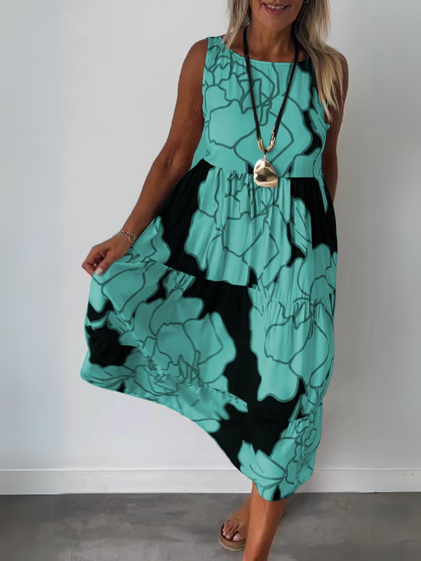 Levoire | Robe Florale Abstraite Vert