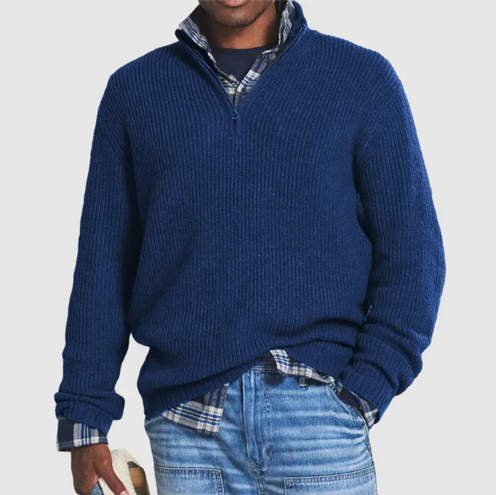 Levoire | Pullover FR Hommes Chaud FR Jours Froids Bleu foncé