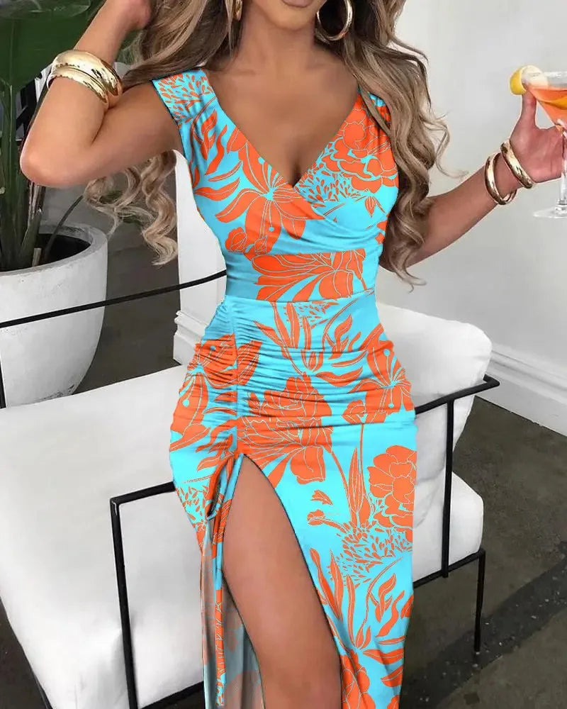 Levoire | Robe D'Été Décolleté bleu clair