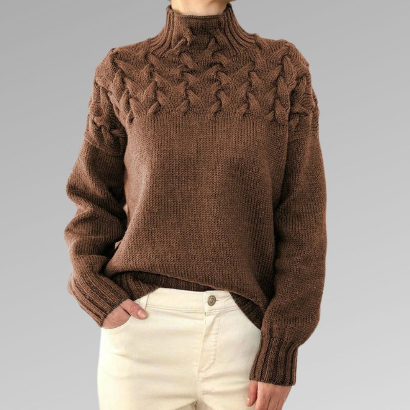 Levoire | Pull à Col Roulé Pour Femme - Élégant Marron