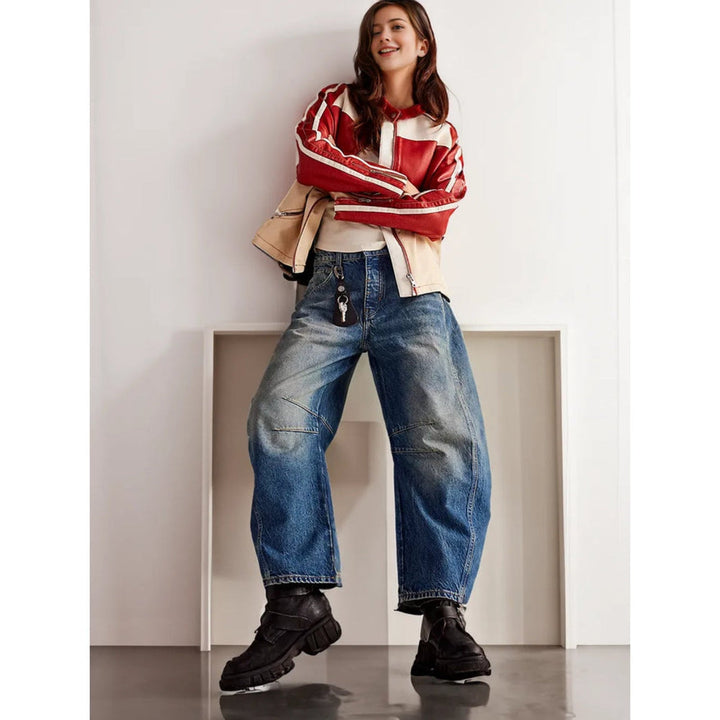 Levoire | Jeans Larges Tendance Élégants, Confortables Et Polyvalents Bleu b