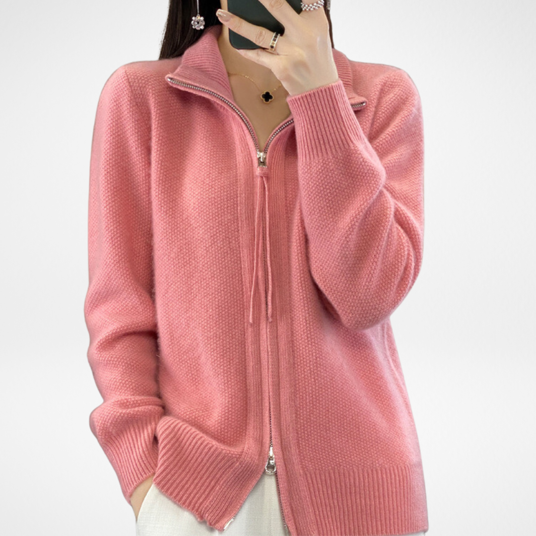 Levoire | Veste À Fermeture Éclair En Cachemire Rose