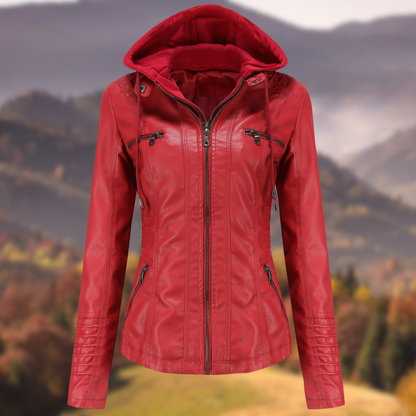 Levoire | Veste d'automne en simili cuir Rosso