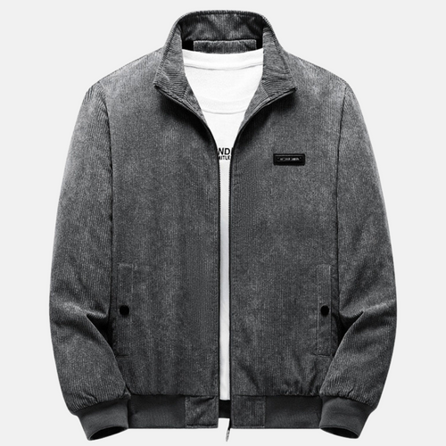 Levoire | Veste En Corduroy Enduit Avec Zip À Manches Longues En Polaire
