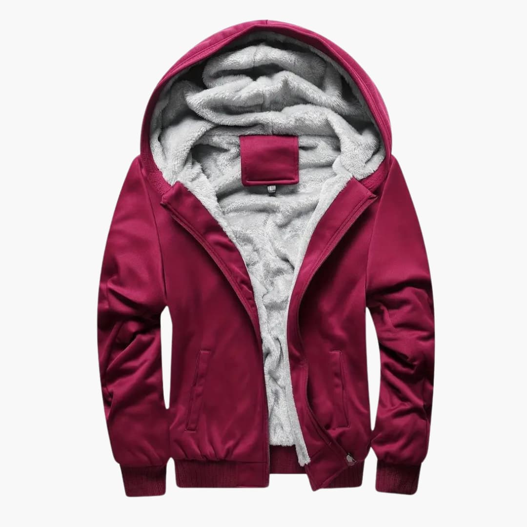 Levoire | Veste À Manches Longues Avec Doublure En Polaire, Capuche Et Fermeture Éclair Rot