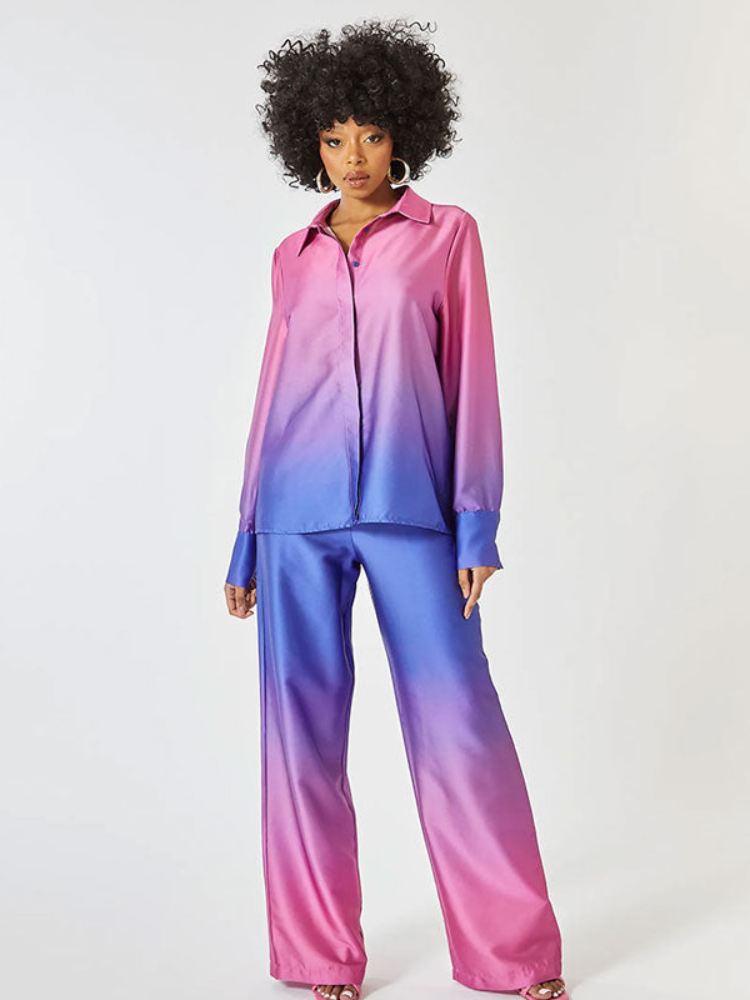 Levoire | Tendance Ensembles Femme Élégant Dégradé Rosa Bleu