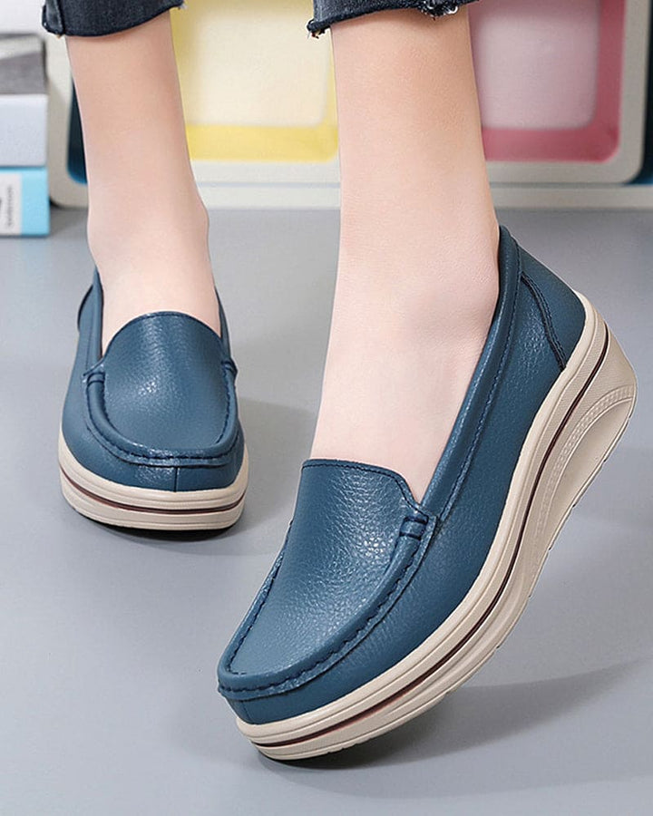 Levoire | Chaussures Au Style Britannique Sur Une Plateforme Bleu