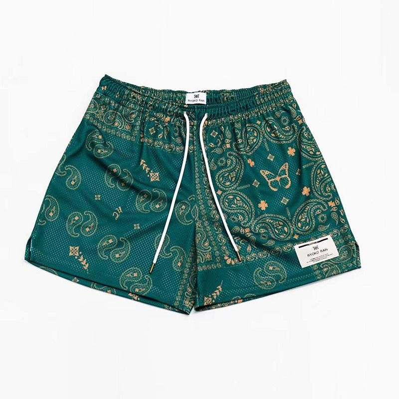 Levoire | Pantalon court en mesh imprimé pour hommes Pantalon d'été époustouflant pour hommes Vert