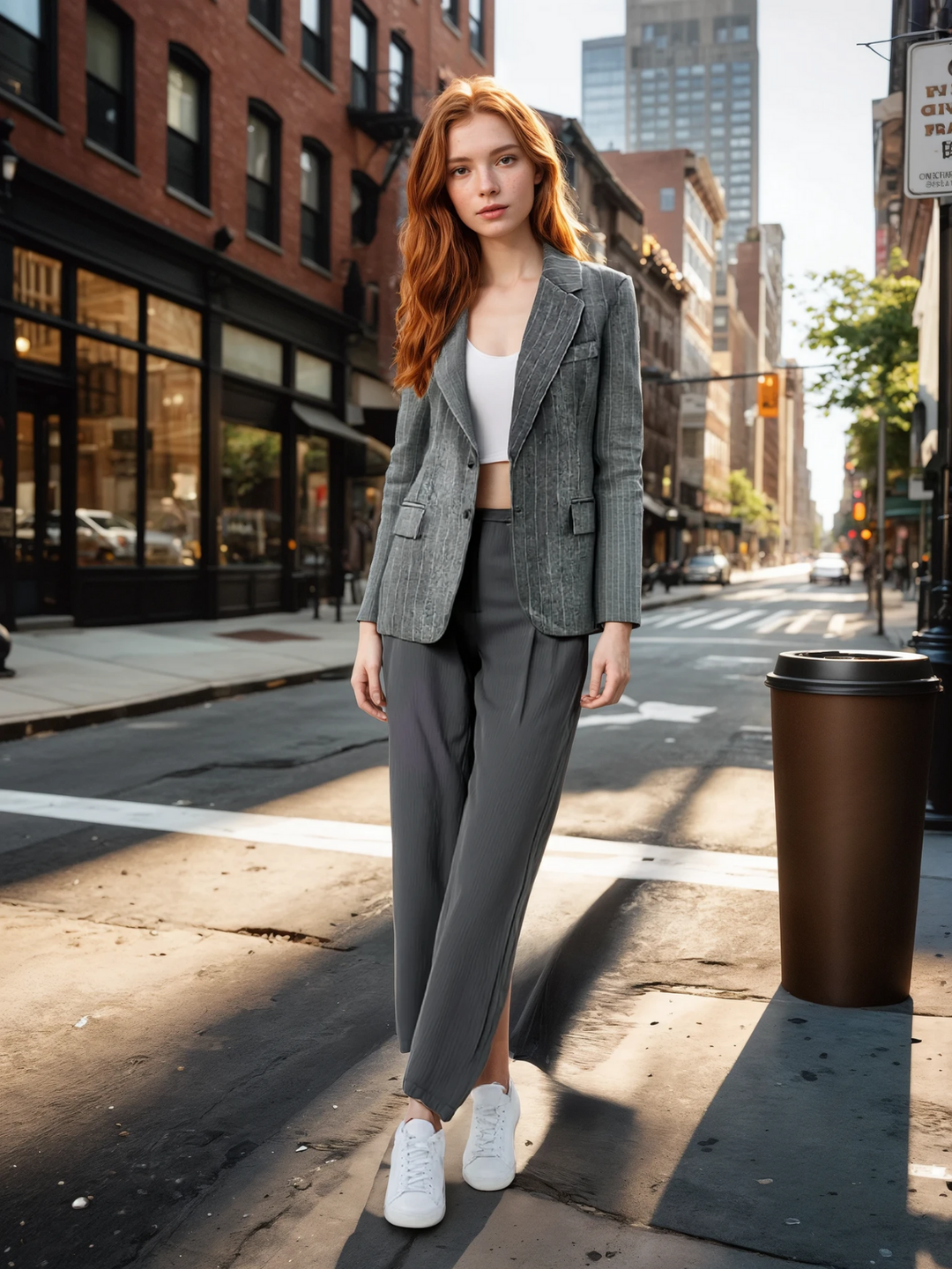 Levoire | Blend Yli Taille Rayé Veste Retournée