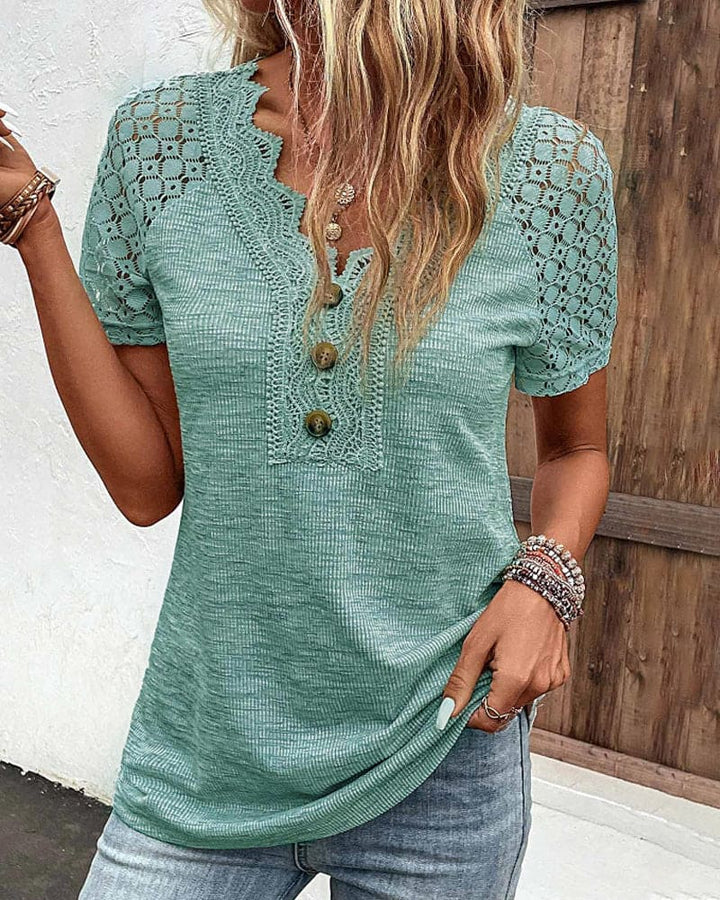 Levoire | T-Shirt En Dentelle À Manches Courtes