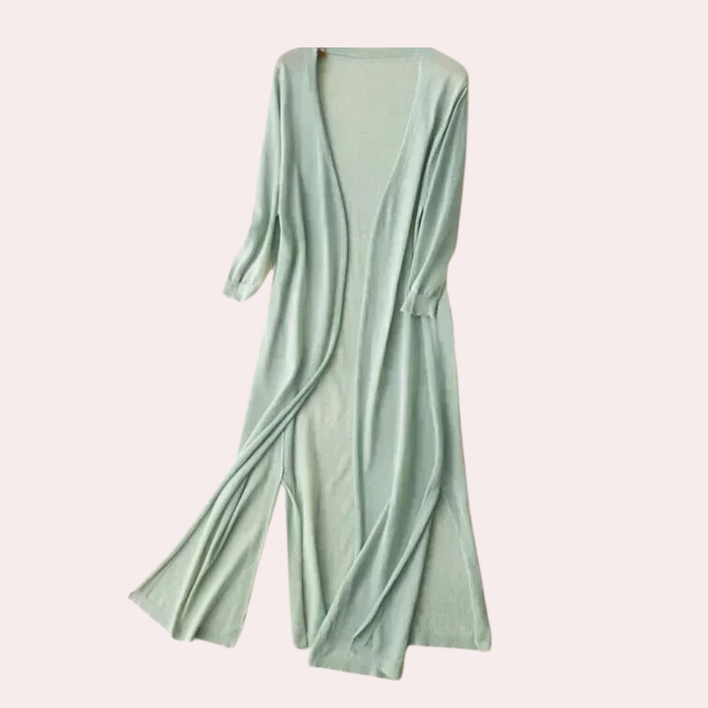 Levoire | Femme Gilet Long Élégant Et Léger Cardigan D'été Pour Femmes Vert