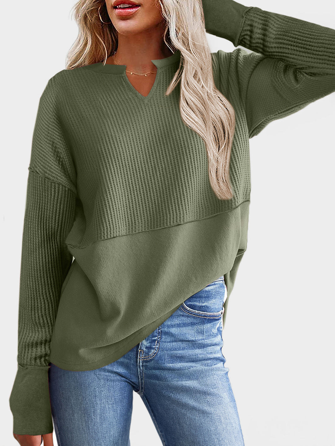 Levoire | T-shirt à manches longues en tricot waffle