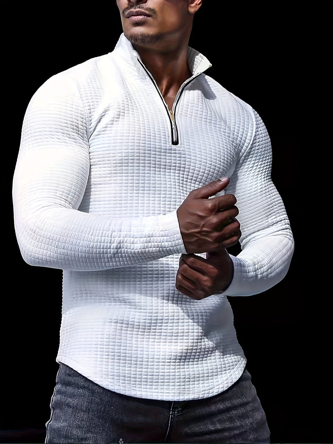 Levoire | Pull En Tricot Uni Willa Avec Col Pour Hommes Blanc ivoire
