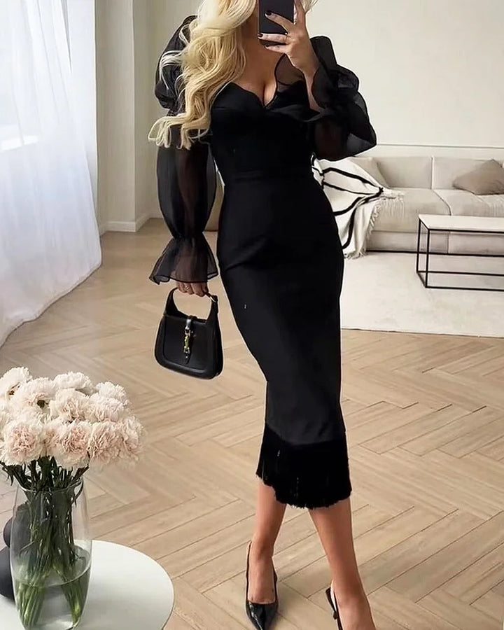 Levoire | Robe Slim Élegante Avec Manches Bouffantes