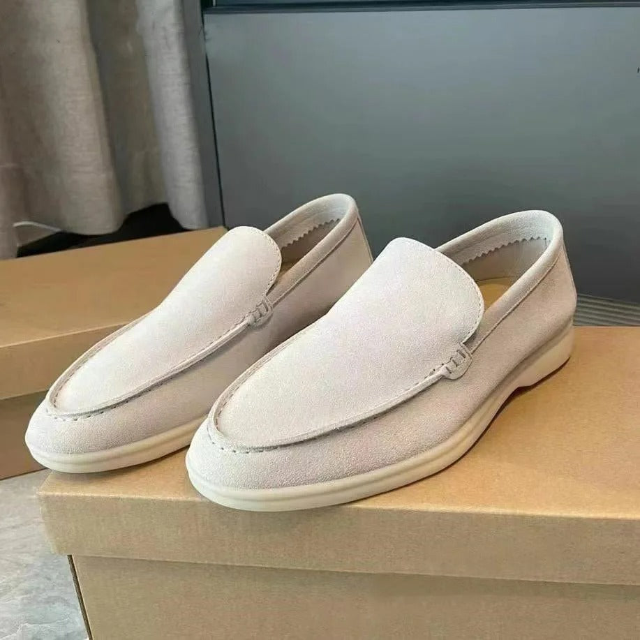 Levoire | Pantoufles En Daim Blanc