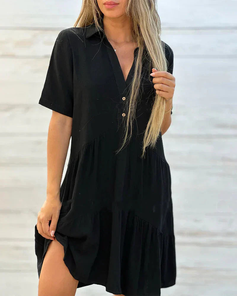 Levoire | Robe d'été à boutons Noir