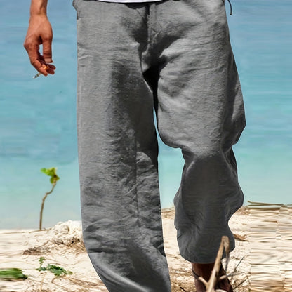 Levoire | Loisirs Coton Lin Pantalons Couleur Unie