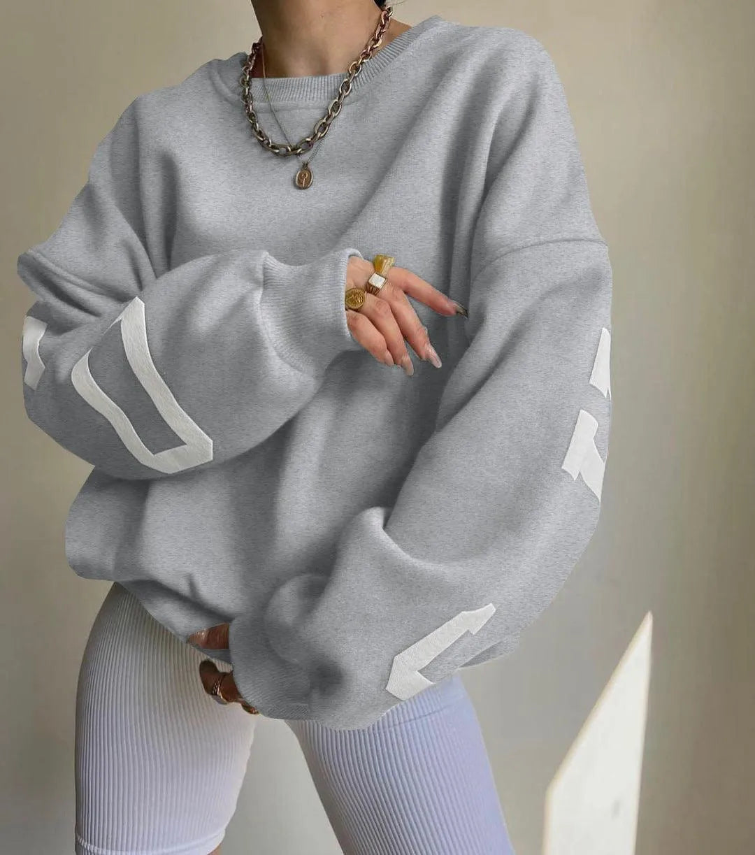 Levoire | Robe en tricot pour femmes avec impression décontractée Helle Gris