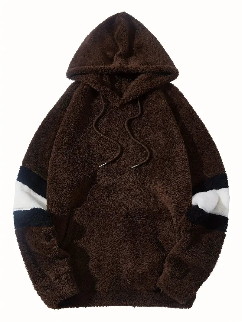 Levoire | Sweat À Capuche Teddy Décontracté Rouge-brun