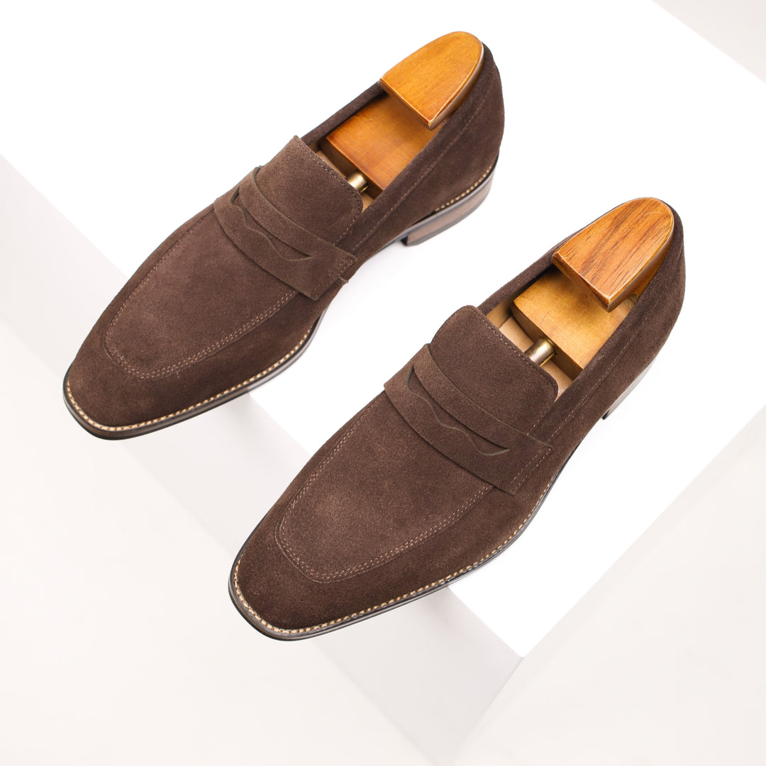 Levoire | Mocassins En Cuir À Enfiler Penny Chaussures Pour Hommes Brun foncé
