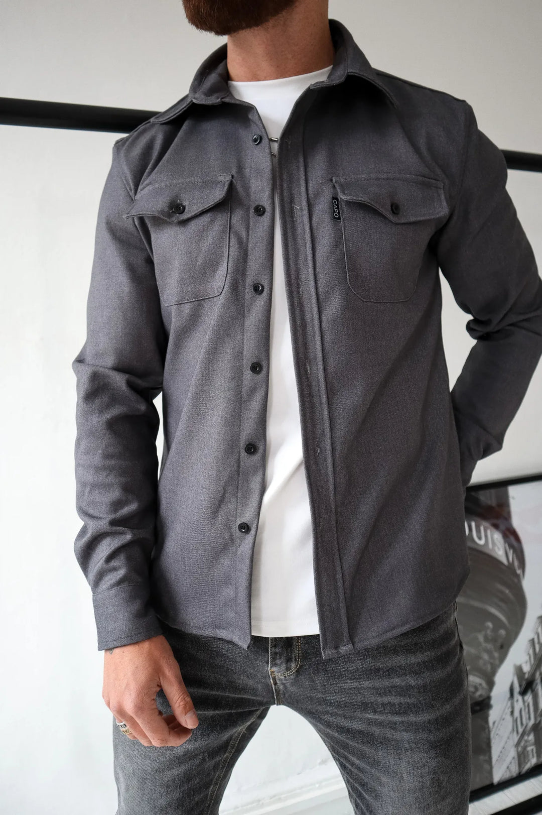 Levoire | Chemise Moderne Pour Hommes Gris foncé