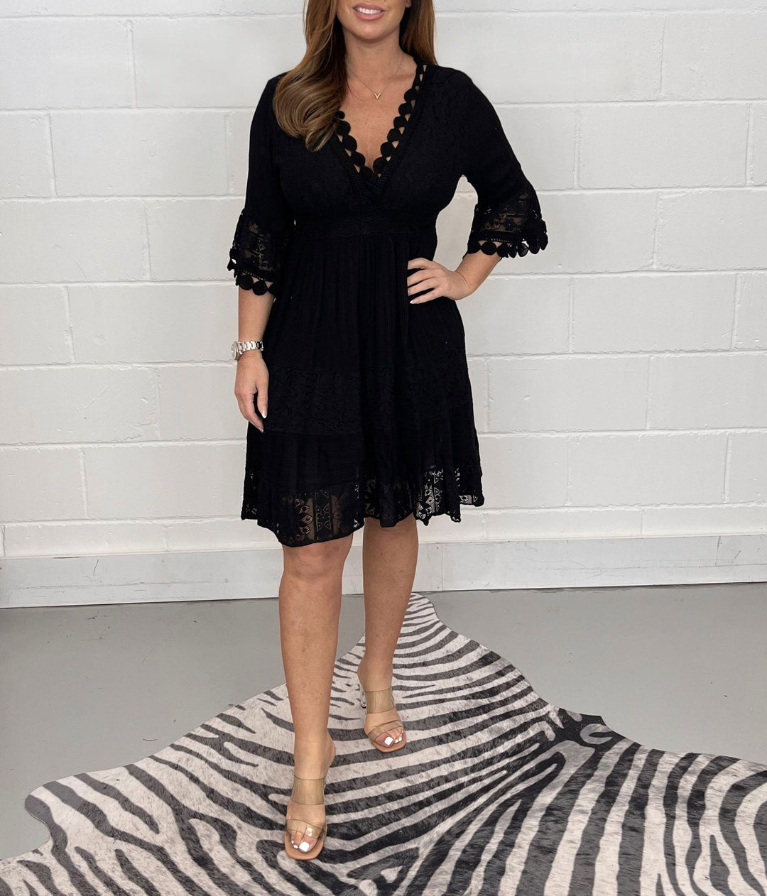 Levoire | Robe en dentelle crochetée Noir