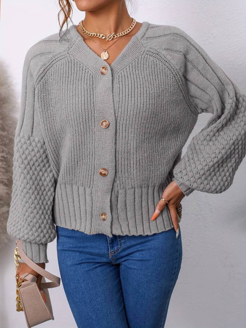 Levoire | Gilet Tricoté Avec Des Manches En Lanternes gris