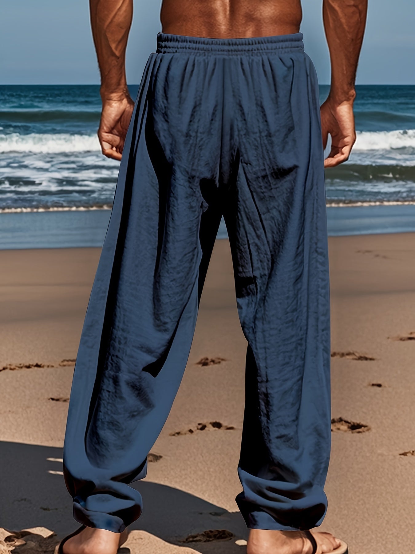 Levoire | Loisirs Coton Lin Pantalons Couleur Unie