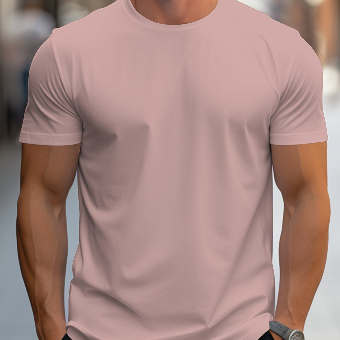 Levoire | T-Shirt Unicolore Pour Hommes Col Rond