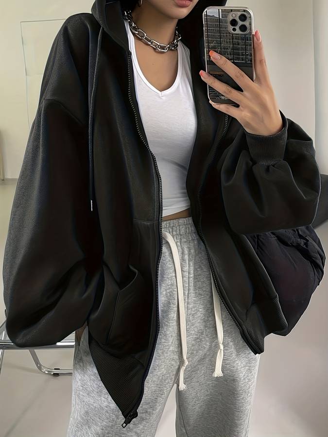 Levoire | Sweatshirt Taille Supérieure Ajustement Noir